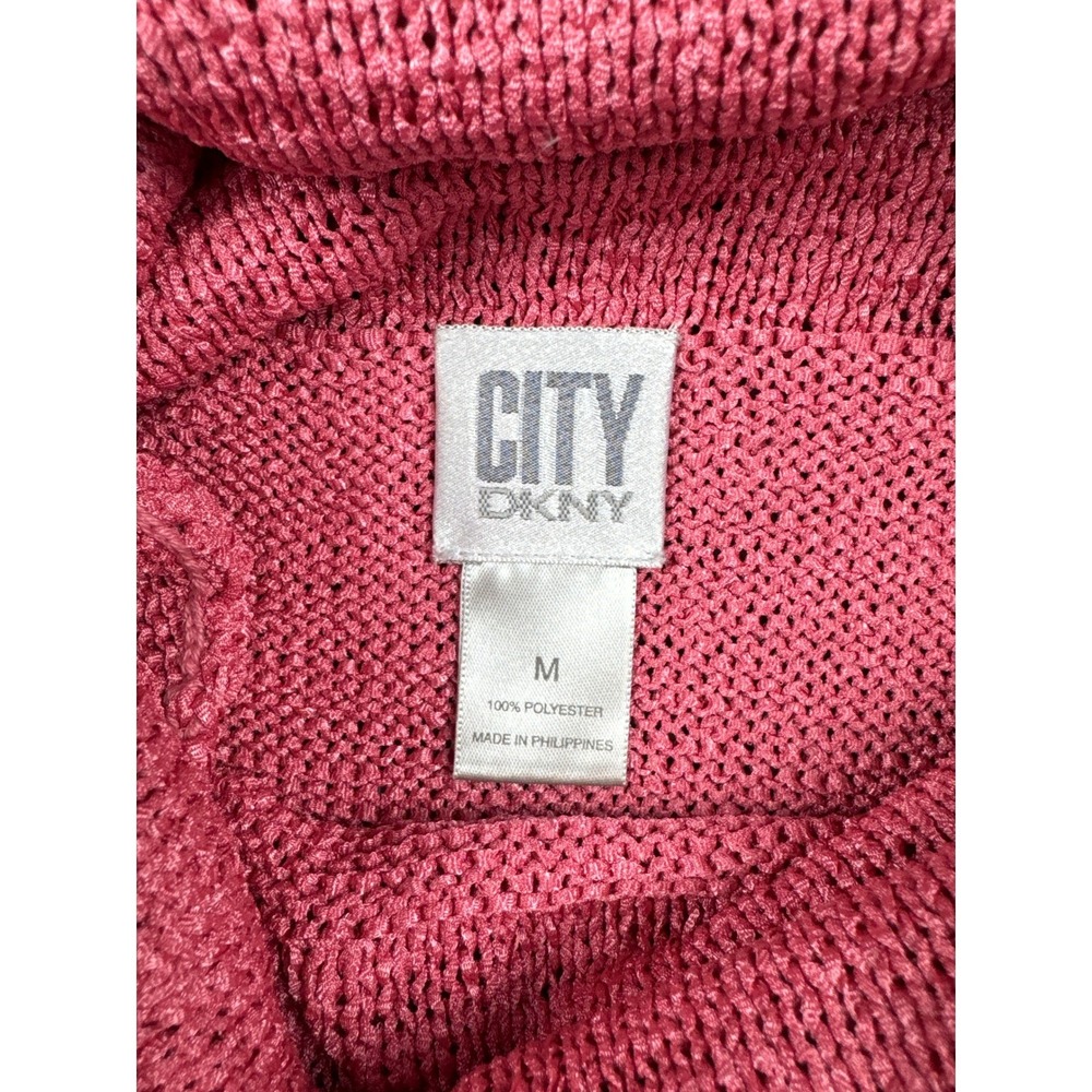 Vintage Y2K City DKNY Womens Rose Pink Cowl Neck Sleeveless Knit Sweater Top Med - Picture 6 of 9